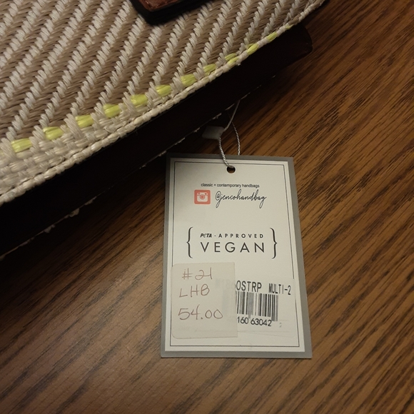 NWT Jen & Co. Connar Vegan Striped Tote w/long strap for crossbody - Picture 9 of 9